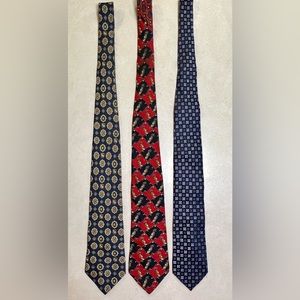 Tommy Hilfiger Neckties (LOT of 3) 100% Italian Silk Made in USA Golf Designer